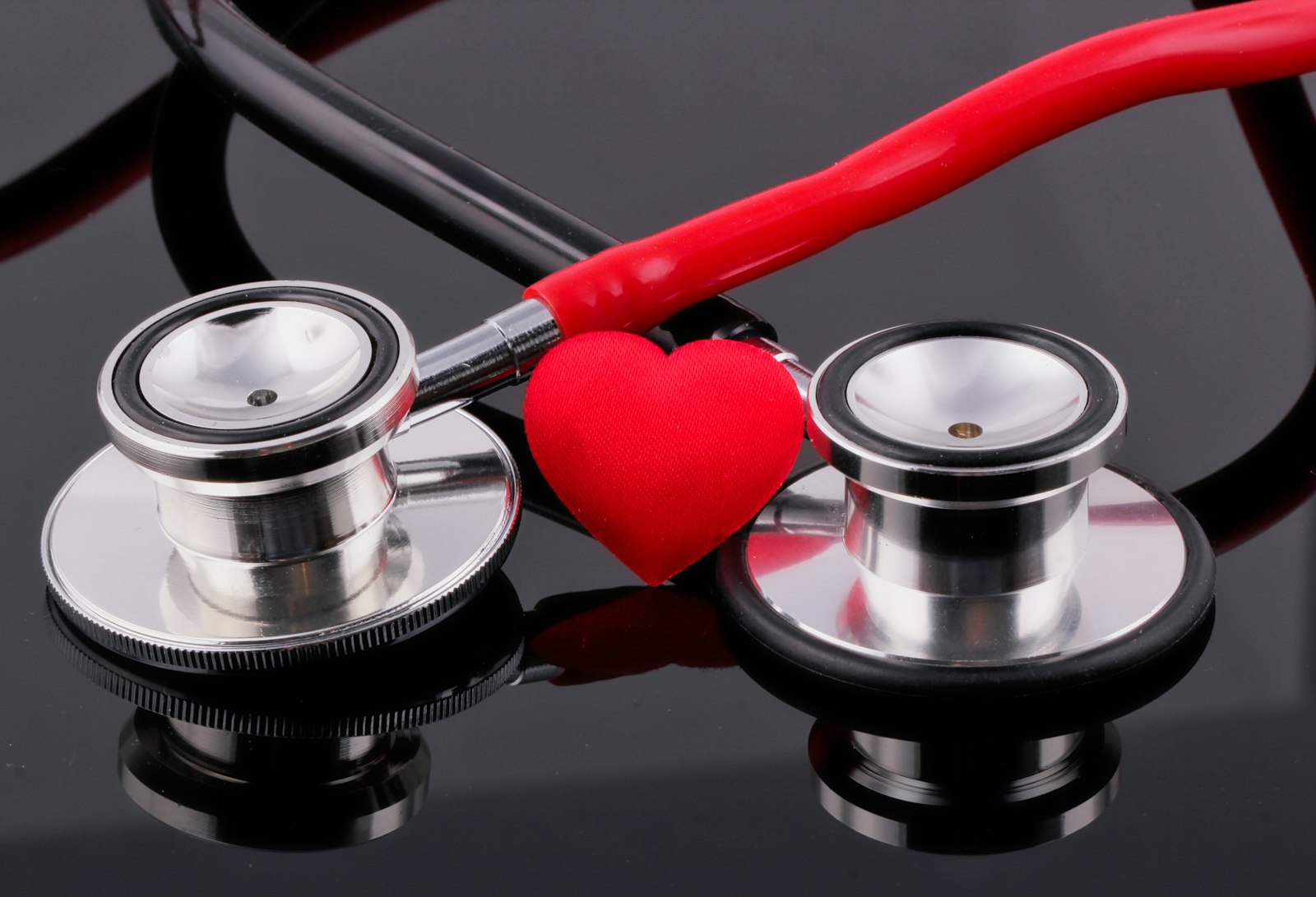 Stethoscope with a red heart