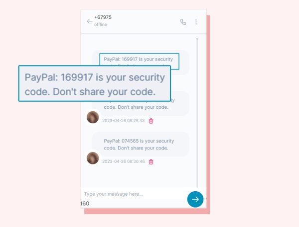 A phone number for verification codes