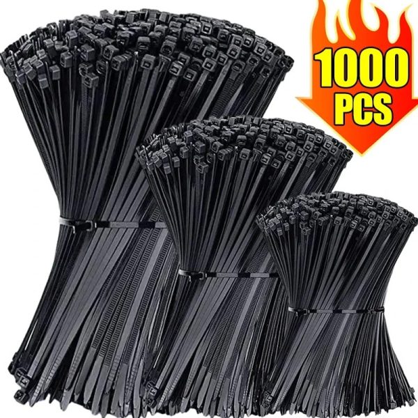1000/100Pcs Nylon Cable Ties Self-locking