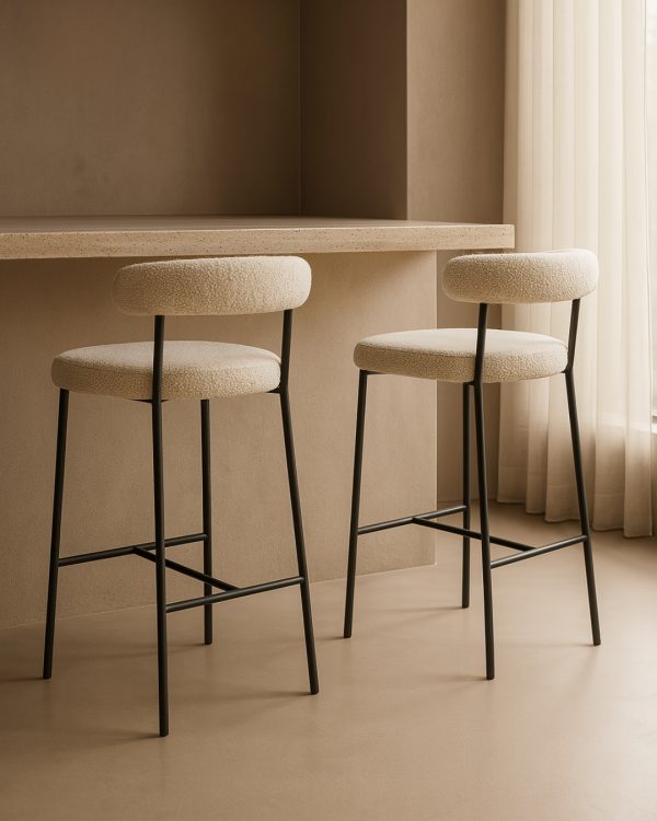 Tommy Franks Alita Stool - Chex Bouclé Polar