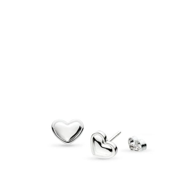 Kit Heath Love Silver Heart Stud Earrings