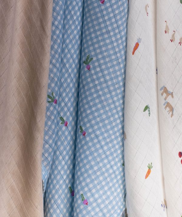 Organic Baby Muslins, Set of 3 - Little Farm