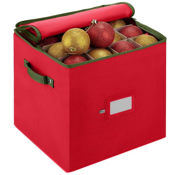 64-Compartment Christmas Bauble Storage Box with Dividers