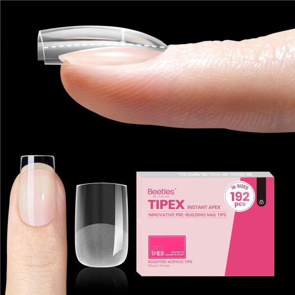 Beetles Short Square Tipex Nail Tips|192pcs