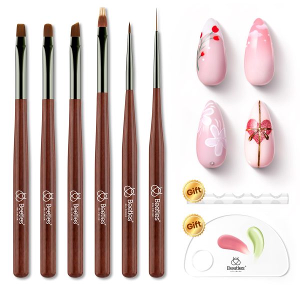 Elegant Nail Art Brushes Kit 6 Pcs