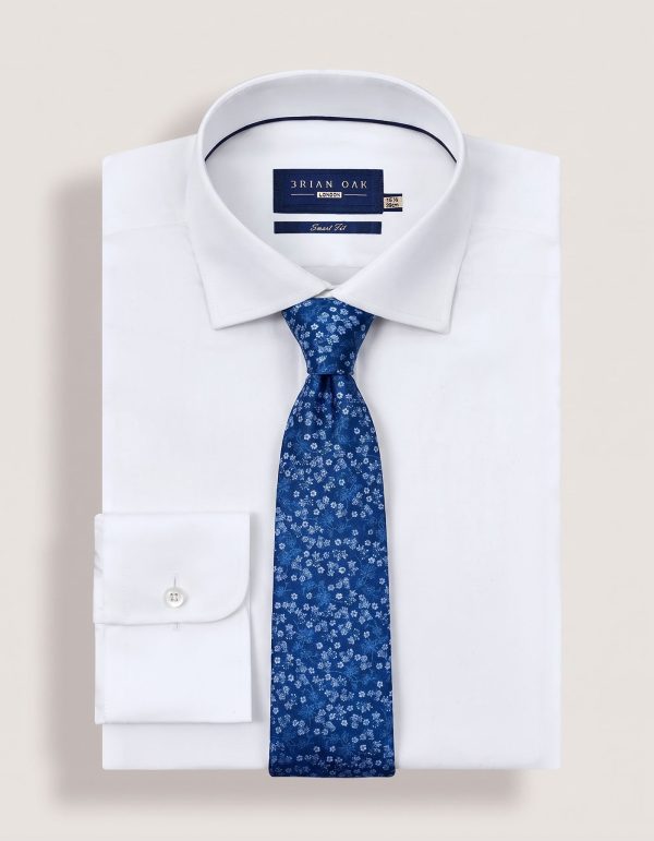 Ink Blue Floral Silk Tie