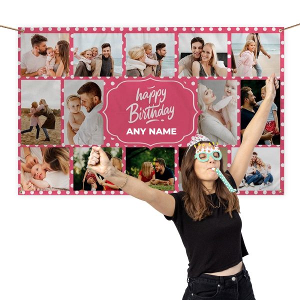 Fabric Happy Birthday Banner - Any Name - 3 Sizes