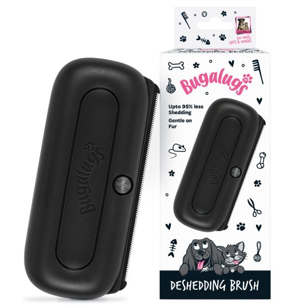 Deshedding Brush in Black for Dogs, Cats, Horses & Other Pets