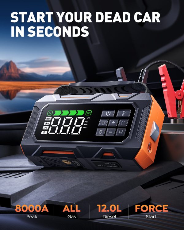 Buture Beta09 Car Jump Starter 8000A with 160 PSI Air Compressor