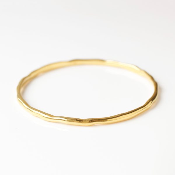 Molten Skinny Bangle Gold Plated