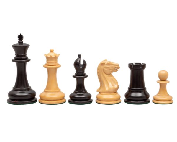1851 Reproduction Staunton Ebony Chessmen - 4.4 inch