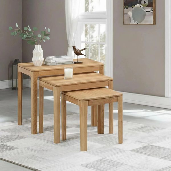 Dunmore Oak Nest of Tables - Set of 3