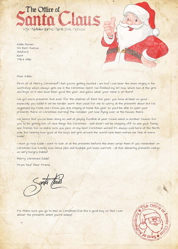 Santa's Letter Sample Letters
