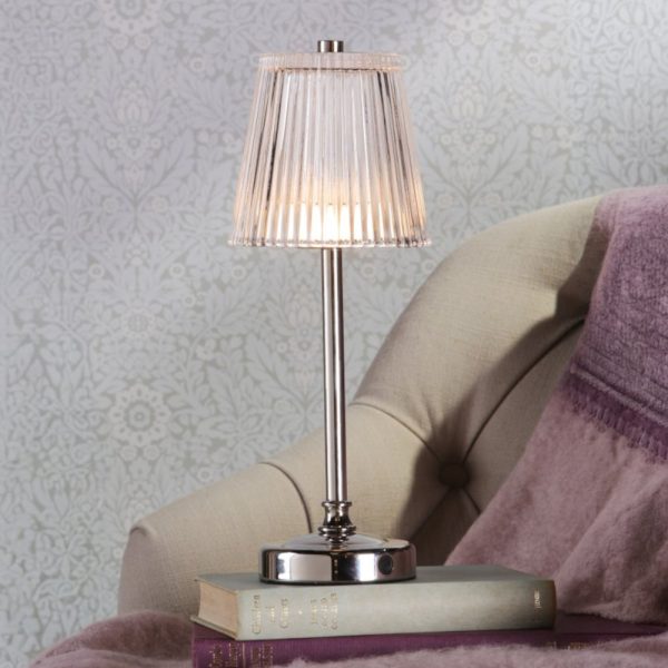 Laura Ashley Callaghan Rechargeable Table Lamp Polished Nickel