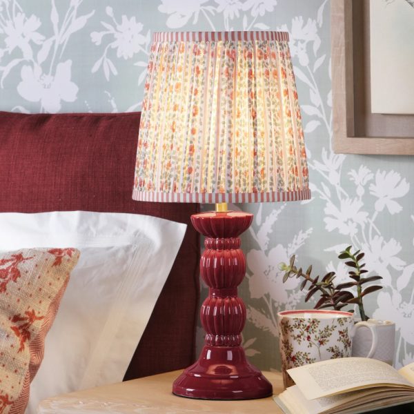 Laura Ashley Kelbrook Ceramic Table Lamp Red Floral Shade