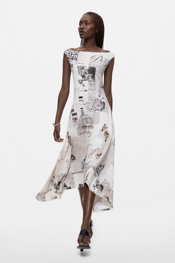 midi newspaper dress
