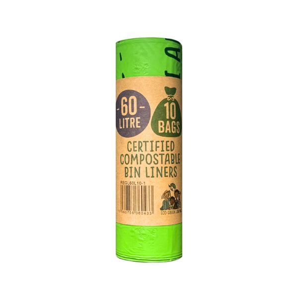 60L Compostable Waste Bags | 1 Roll of 10 Bags