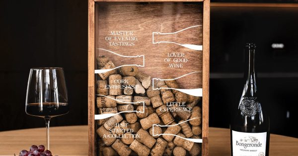 Pine Wine Cork Display Box – Wine Collection Scale