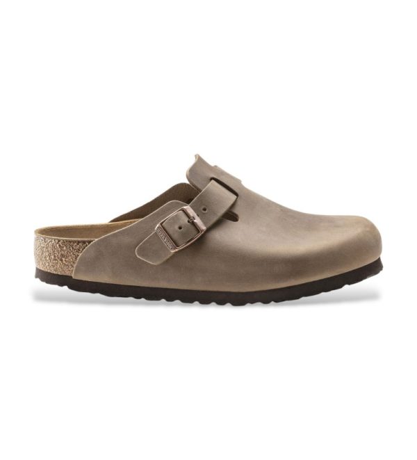 Birkenstock Leather Boston Clogs (Regular Fit) brown