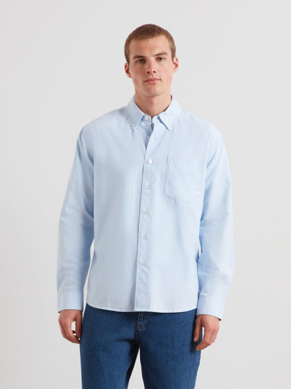 Brewer Box Fit Oxford Shirt In Sky Blue