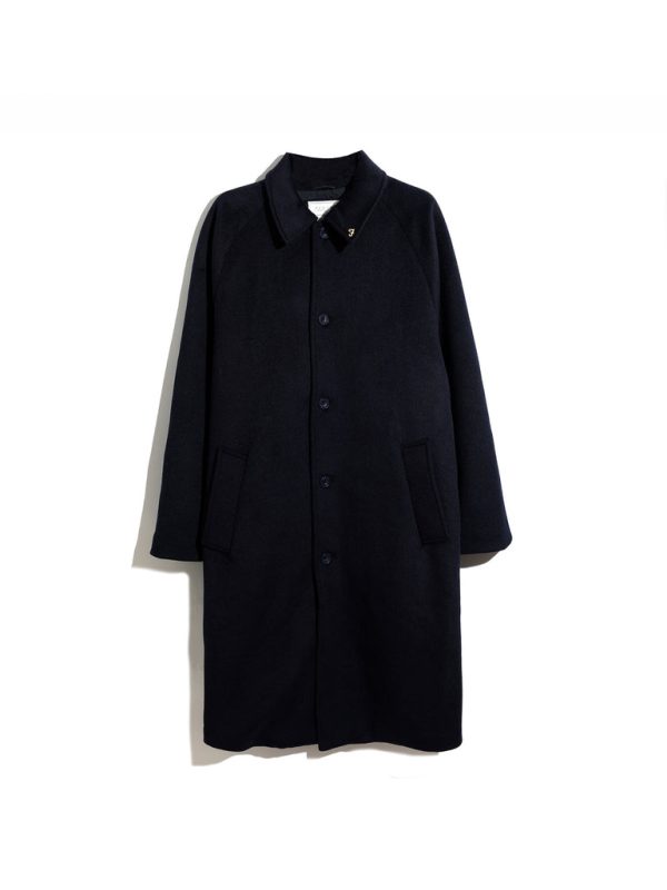 Chaffee Melton Overcoat In Navy
