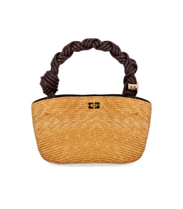 GANNI Mini Bou Raffia Natural Handbag