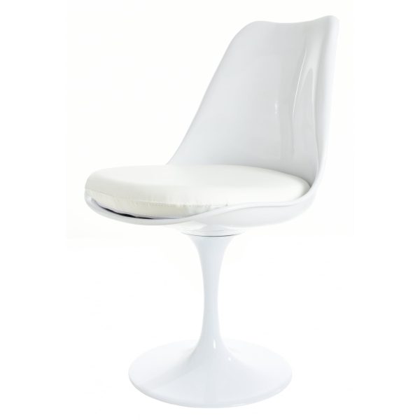 White and White PU Chelsea Side Chair