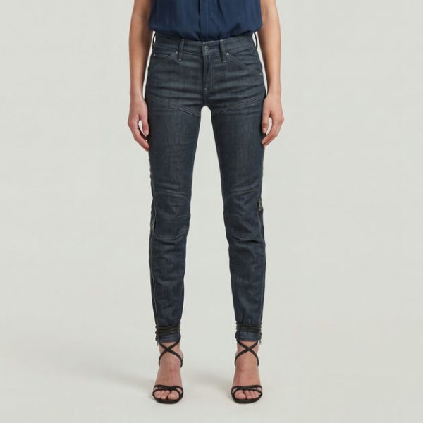 Dartt Zip Slim Jeans (Dark blue)