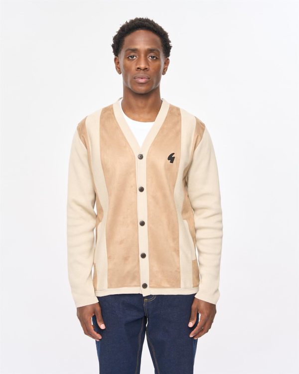 Mens Hurst Long Sleeve Knit Cardigan, Linen