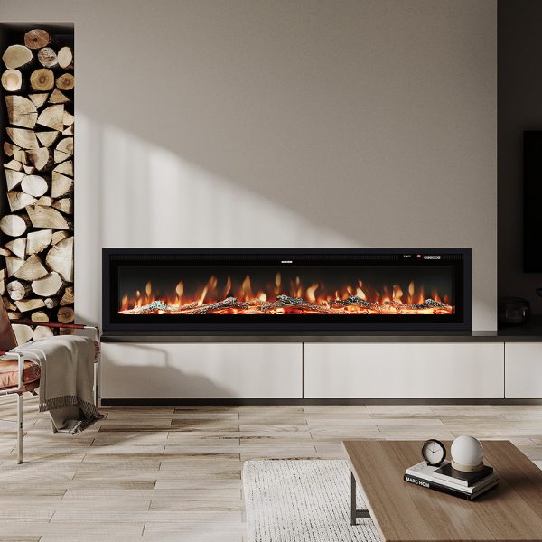 1800W Electric Fireplace with Wi-Fi and Remote