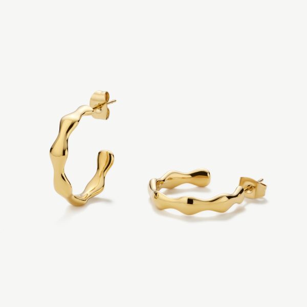 D.LOUISE Gold Bamboo Hoop Earrings