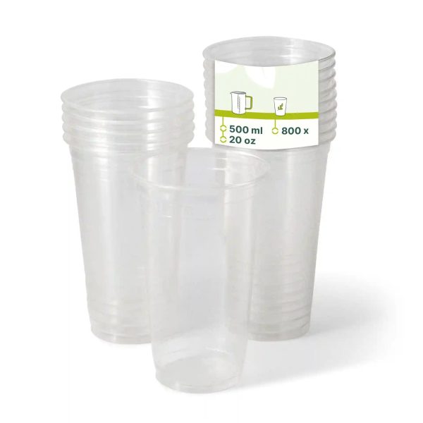 Gobelet plastique, transparent en PLA, 50 cl / 20 oz, Ø 95 mm