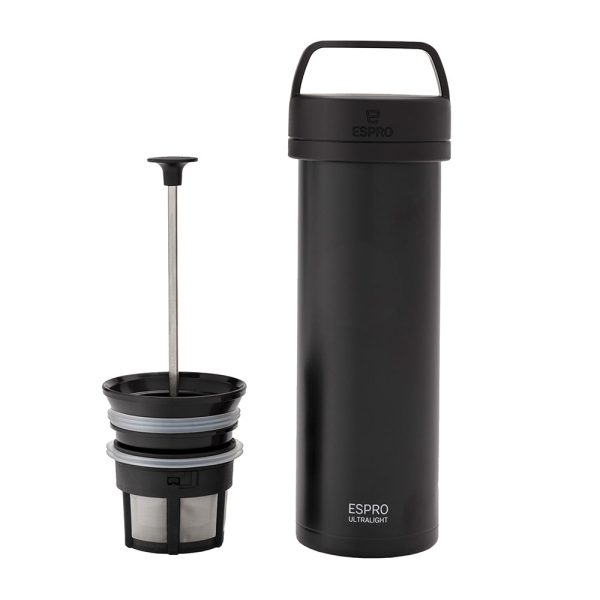 ESPRO P0 Ultralight Travel Coffee Press (Black Steel) (473ml)