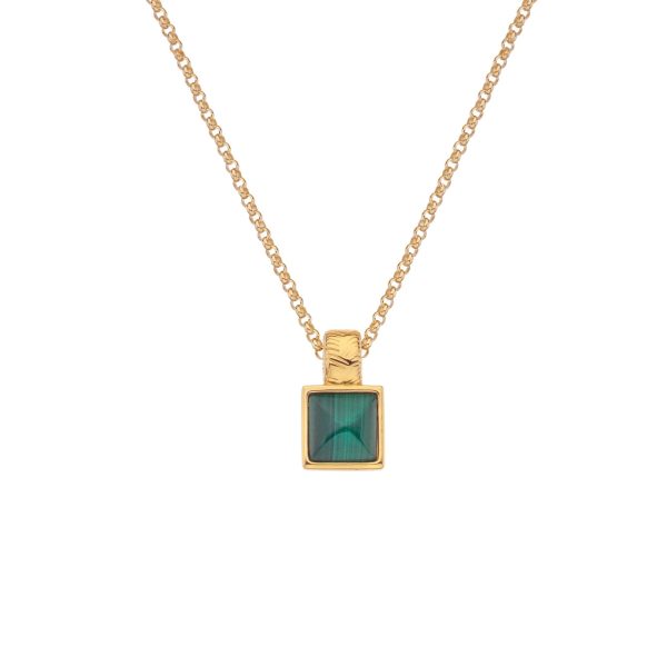 HD X Golden Edit Revive Malachite Square Pendant