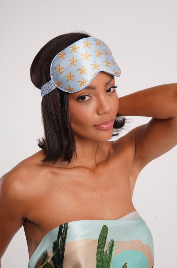 Contour Silk Eye Mask / "Lucy Blue Stars"