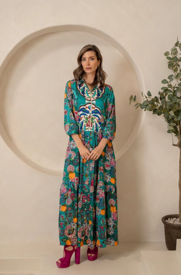 Maxi Shirt Dress / "Kasbah Lagoon"