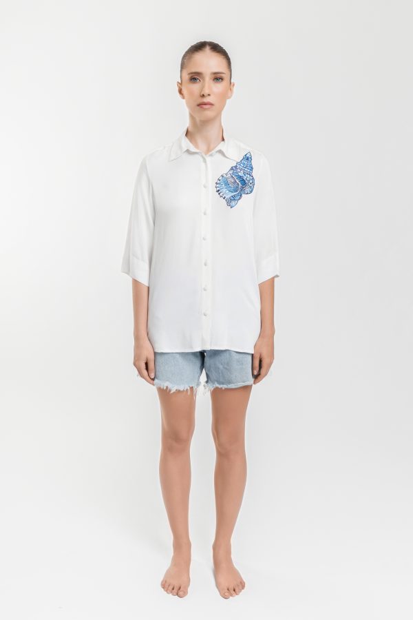 Shirt with Embroidered Shell, Soft Touch