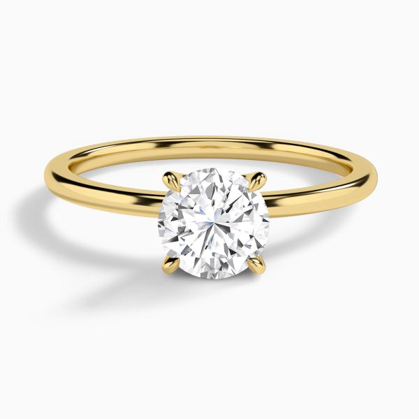 Petite Adora Solitaire Diamond Engagement Ring in 14K Yellow Gold