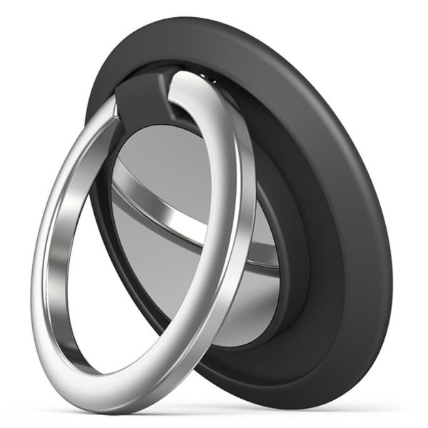 Universal magnetic rotatable phone ring holder - Black