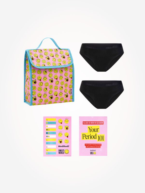 SmileyWorld® | Modibodi Teen Back To School Period Kit with 2 Pack Hipster Bikini