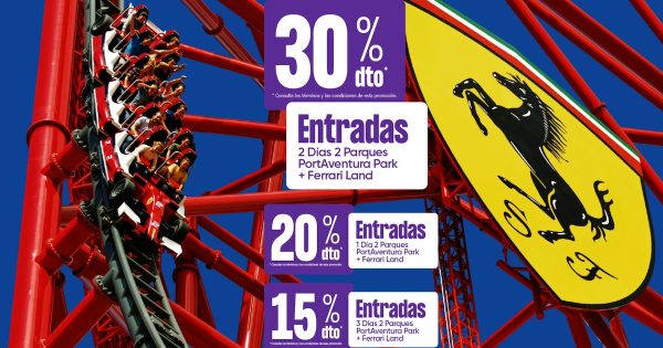 PortAventura Park and Ferrari Land tickets for 1, 2 and 3 days
