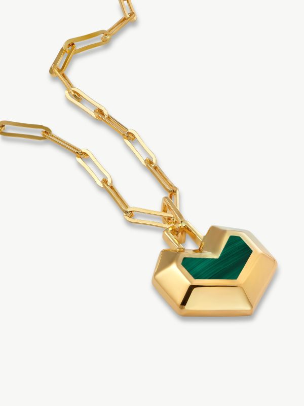 Gold Plated Malachite necklace - Daryl