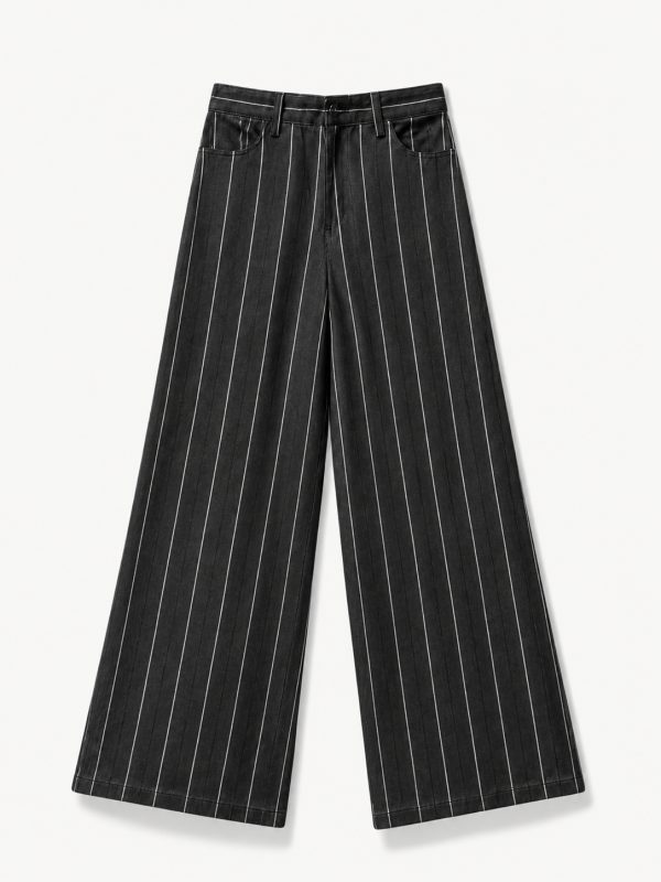 Denim Trouser Black Stripe Organic Cotton - Katharina