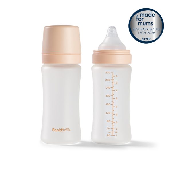 RapidBottle 2 Pack Glass Baby Bottles, 270ml (9oz)