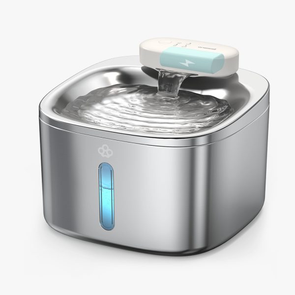 Oneisall 3.5L Cordless Smart Pet Water Fountain Stainless Steel with 3PCS Filters