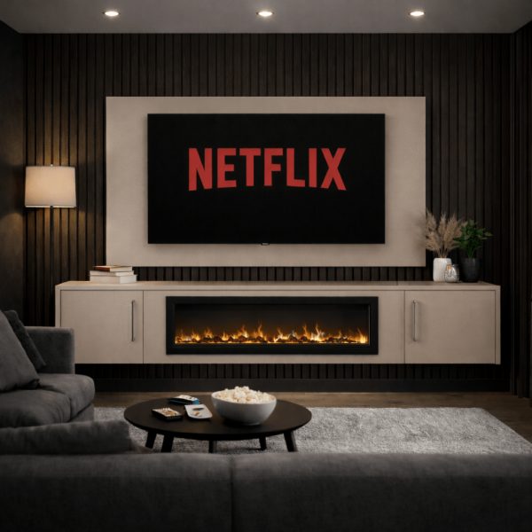 Colston Smooth Floating Media Wall Unit - 40" Fireplace