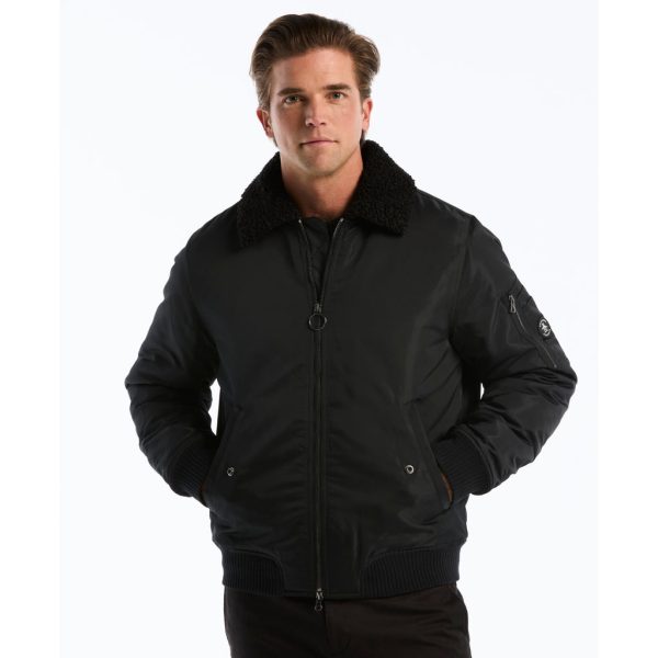 Insulated Aviator Jacket In True Black