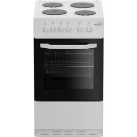 Zenith ZE503W 50cm Single Oven Electric Cooker with solid plate - hob White