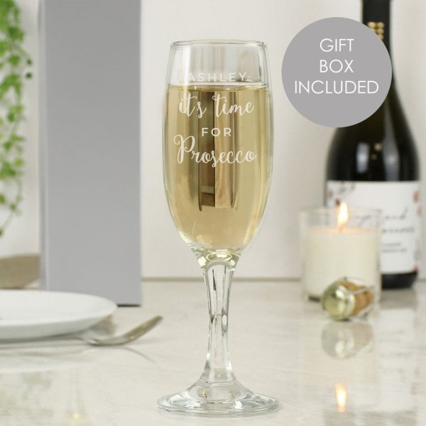 Personalised "It's Time for Prosecco" Flute