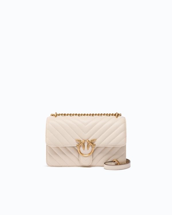 Small Love Bag One Chevron New Buckle shoulder bag, White